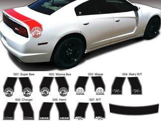 Dodge Charger Fascia laterale posteriore Decal Sticker Hemi RT BEE Grafica Mopar adatta ai modelli 2011-2014