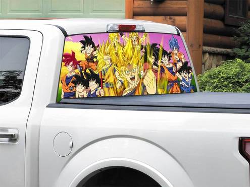Anime Dragon Ball-Z Gogeta Goku Super-Saiyan Super-Saiyan-3 Vegito Lunotto posteriore Decal Sticker Pick-up Truck SUV Auto di qualsiasi dimensione