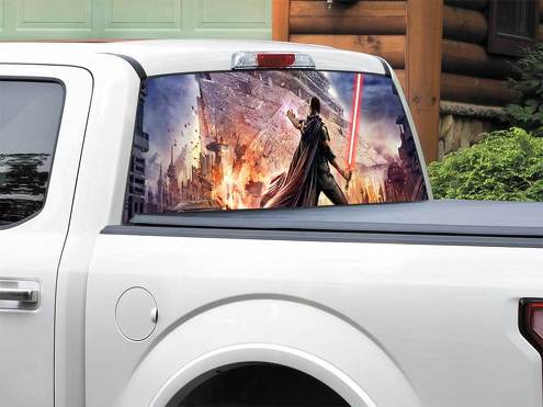 Spada laser Star Destroyer Star Wars Starkiller Videogioco Lunotto posteriore Decal Sticker Pick-up Truck SUV Auto di qualsiasi dimensione