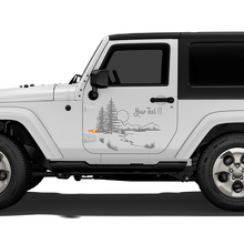 Adesivo in Vinile Paesaggio Foresta Montagna per Jeep Wrangler Rubicon Sahara 2