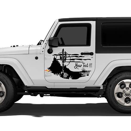 Adesivo Vinile Porta Paesaggio Cactus per Jeep Wrangler Rubicon Sahara