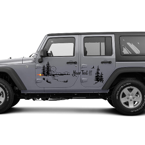 Adesivo in Vinile Paesaggio Naturale per Porte Jeep Wrangler Rubicon Sahara