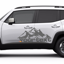 Adesivo in Vinile con Scritta in Stile Montagna per Portiera Jeep Renegade_2