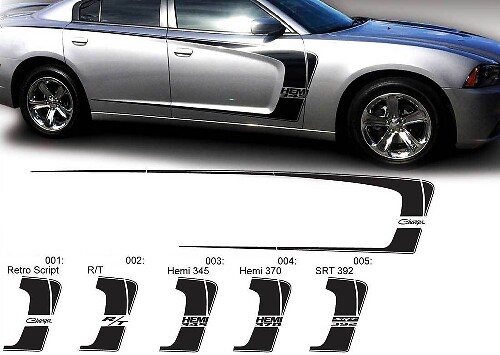 Dodge Charger C Stripe Hemi RT 345 370 392 Decal Sticker Kit grafico completo adatto ai modelli 2011-2014