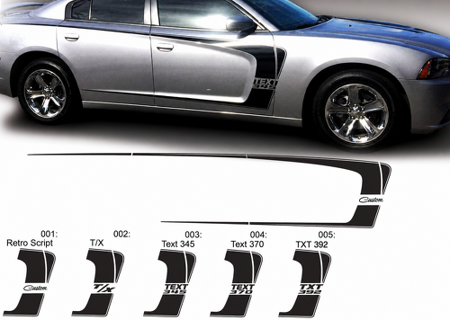 Custom C Stripe 370 Graphics Pair — Adesivo in vinile (fianco) per Dodge Charger 2011-2014
