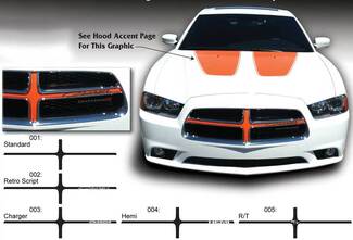 Dodge Charger Grill Cross Hair Hemi Decal Sticker Kit grafico completo adatto ai modelli 2011-2014