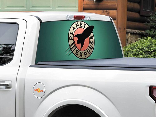 Adesivo in vinile per finestrino posteriore Planet Express Futurama