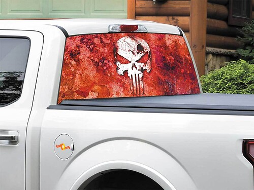 Punisher logo rosso lunotto adesivo decalcomania pick-up camion SUV auto di qualsiasi dimensione
