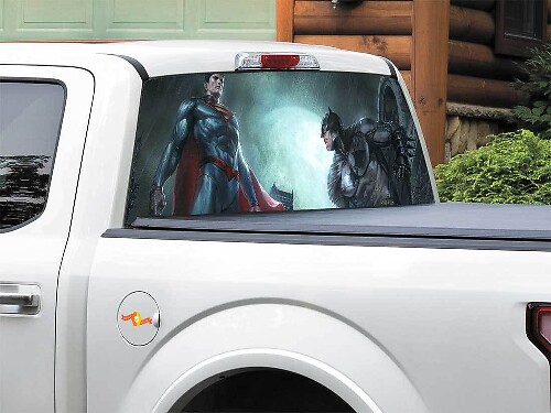 Adesivo per Finestrino Posteriore Batman vs Superman per Pickup Truck SUV