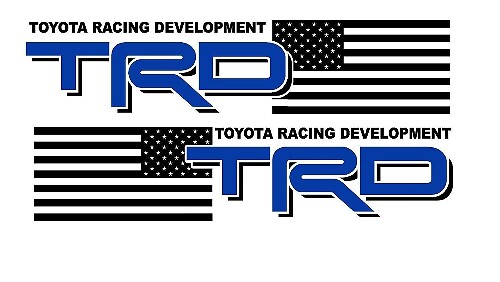 Adesivi Laterali in Vinile con Bandiera USA Stile TRD Coppia per Toyota Truck