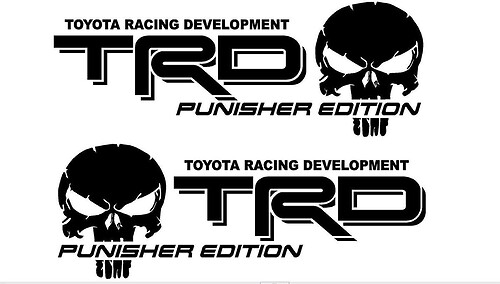 Adesivo in Vinile TRD Punisher Edition per il Fianco del Cassone per Toyota Tacoma