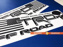 Adesivi in Vinile TRD Teschio Punisher con Bandiera USA per Camion Toyota_2
