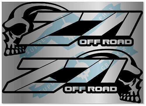 Kit di Adesivi Laterali in Vinile Stile Skull Z71 Off Road per Chevrolet Silverado
