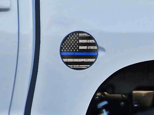 Adesivo in vinile per tappo carburante con linea blu della bandiera USA per Toyota Tundra 2014-16