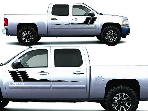 Chevrolet Silverado Truck 1500/2500/3500 RALLY STRIPE Adesivi per decalcomanie grafiche per modelli 2008-2013