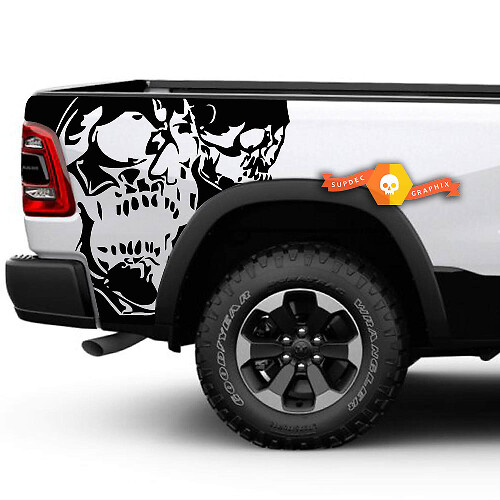 Dodge Ram Truck 1500/2500 due adesivi decalcomanie SKULL Graphic per modelli 2009-2014