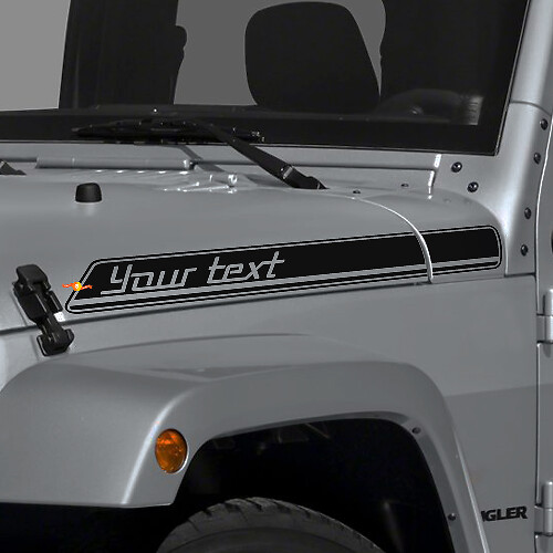 Adesivo in Vinile con Strisce Contorno Personalizzate per Cofano Jeep Wrangler
