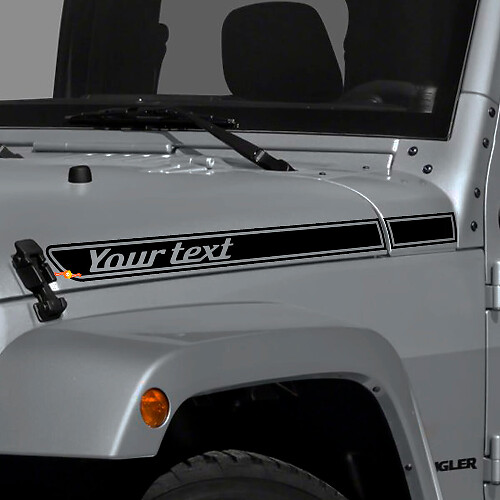 Adesivo in Vinile con Contorno Personalizzato a Strisce per Cofano Jeep Wrangler