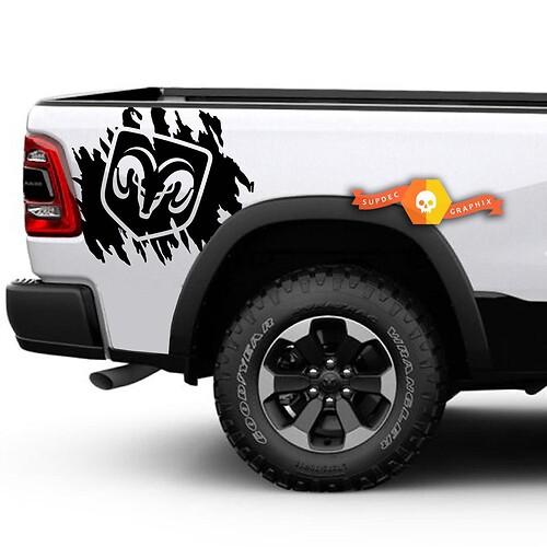 Dodge Ram Logo Splash Splatter Adesivo Decalcomania Portellone Truck SUV Veicolo Grafica Pickup
