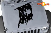 Jeep Hood Jolly Roger Skull bandiera pirata adesivo in vinile adesivo
 2