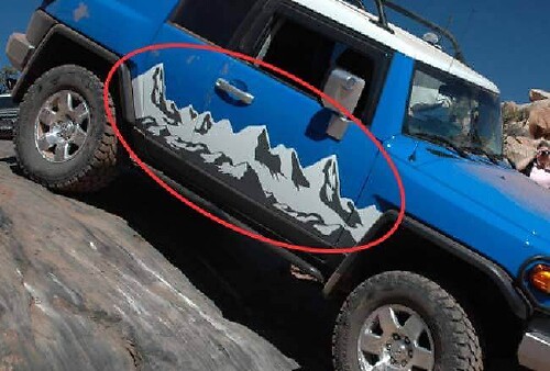 Kit di Adesivi Laterali con Motivo Catena Montuosa per Toyota FJ Cruiser