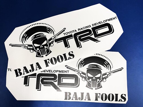 Toyota Racing Development TRD BAJA FOOLS Punisher edition 4X4 lato letto Adesivi decalcomanie grafiche