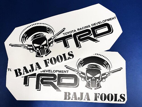 Toyota Racing Development TRD BAJA FOOLS Punisher edition 4X4 lato letto Adesivi decalcomanie grafiche