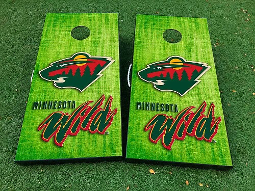 Set di Adesivi in Vinile per Tavola Cornhole Hockey Minnesota Wild