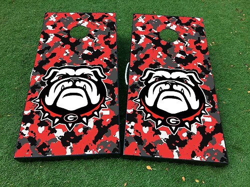 Adesivi in Vinile per Cornhole in Stile Football Georgia Bulldogs