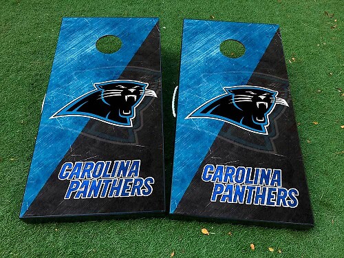 Set Adesivi in Vinile per Tavolo Cornhole Stile Football Carolina Panthers