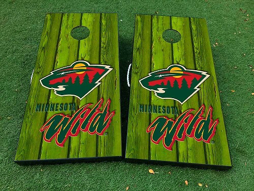 Set di Adesivi in Vinile per Tavola Cornhole Hockey Minnesota Wild
