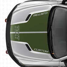 Kit di adesivi in vinile con doppie strisce personalizzate per cofano per Dodge Ram_3