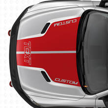 Kit di adesivi in vinile con doppie strisce personalizzate per cofano per Dodge Ram_4