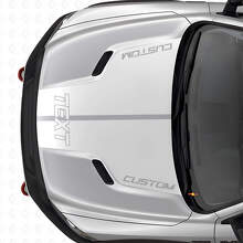 Kit di adesivi in vinile con doppie strisce personalizzate per cofano per Dodge Ram_5