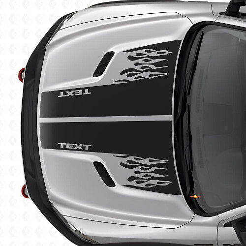 Adesivo in Vinile con Doppie Strisce Stile Fiamme Personalizzate per Cofano Dodge Ram