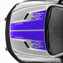 Adesivo in Vinile con Doppie Strisce Stile Fiamme Personalizzate per Cofano Dodge Ram_2