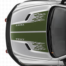 Adesivo in Vinile con Doppie Strisce Stile Fiamme Personalizzate per Cofano Dodge Ram_3