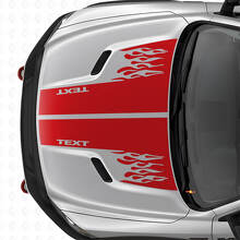Adesivo in Vinile con Doppie Strisce Stile Fiamme Personalizzate per Cofano Dodge Ram_4