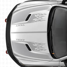 Adesivo in Vinile con Doppie Strisce Stile Fiamme Personalizzate per Cofano Dodge Ram_5