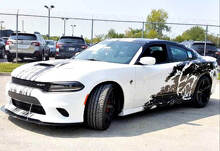 Kit adesivo in vinile a striscia completa stile Grunge Hellcat per Dodge Challenger e Charger_3