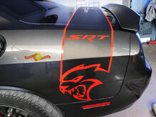 Adesivo in Vinile per Strisce Laterali del Bagagliaio Stile Hellcat per Dodge Challenger_4