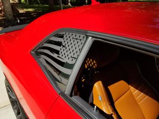 2 Dodge Challenger finestra bandiera degli Stati Uniti decalcomania grafica in vinile