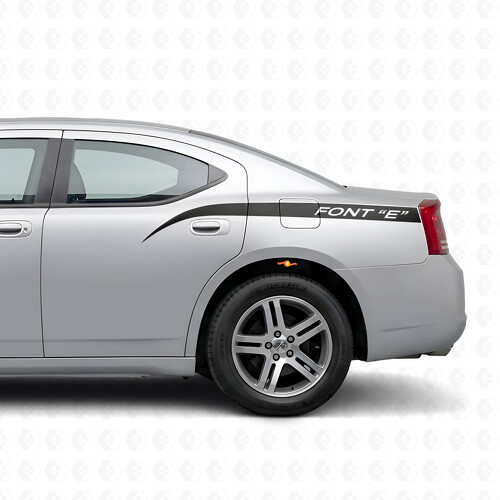 Strisce Curvate con Testo Personalizzato Adesivo Vinile Laterale per Dodge Charger 2006-2010