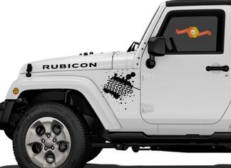 Tracce di pneumatici di fango Jeep Vinyl Decal Hood Rubicon Renegade Sticker Car Truck Veicolo kit