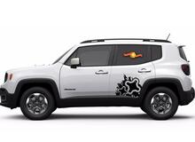 Jeep Renegade Logo Distressed Splash Vinile Adesivo Decalcomania Cofano Laterale Grafica del Veicolo Posteriore
 2