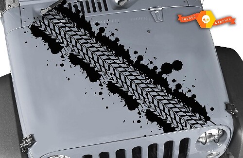 Jeep Distressed Mud Tracks Cofano Finestra laterale Adesivo in vinile Decalcomania grafica SUV per camion
