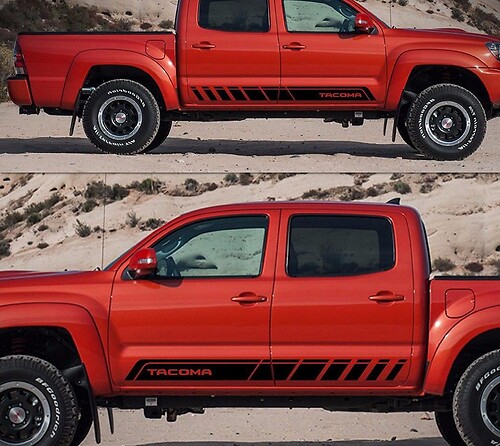 Kit di strisce laterali in vinile per decalcomanie per davanzale di protezione per modanatura portiera Toyota Tacoma