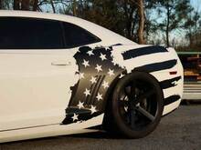 La decalcomania adesiva laterale invecchiata con bandiera USA USA si adatta alla Ford Mustang Dodge Charger Chevy Camaro
 4