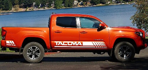 2X TOYOTA TACOMA decalcomania laterale in vinile grafica da corsa adesivo di alta qualità