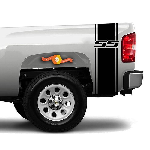Adesivo in Vinile con Strisce Contorno Logo SS per fiancata Chevrolet Colorado